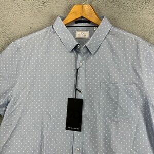 7 Diamonds Gareth Button Up Shirt Men 2XL Blue Geometric 4 Way Stretch Woven NEW